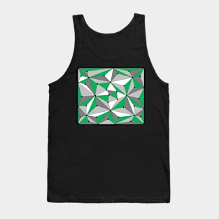 Abstract geometric pattern - green, gray and white. Tank Top